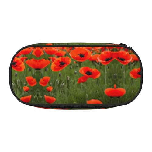 WYCZHY Federmäppchen mit Mohnblumen-Blütenblättern, hohe Kapazität, Federmäppchen, Organizer, Stifteetui, ästhetisches Zubehör für Erwachsene, Schwarz , Einheitsgröße, Taschen-Organizer von WYCZHY