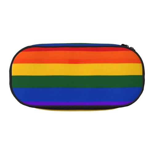 WYCZHY Federmäppchen mit Regenbogen-Flagge, hohe Kapazität, Federmäppchen, Organizer, Stifteetui, ästhetisches Zubehör für Erwachsene, Schwarz , Einheitsgröße, Taschen-Organizer von WYCZHY