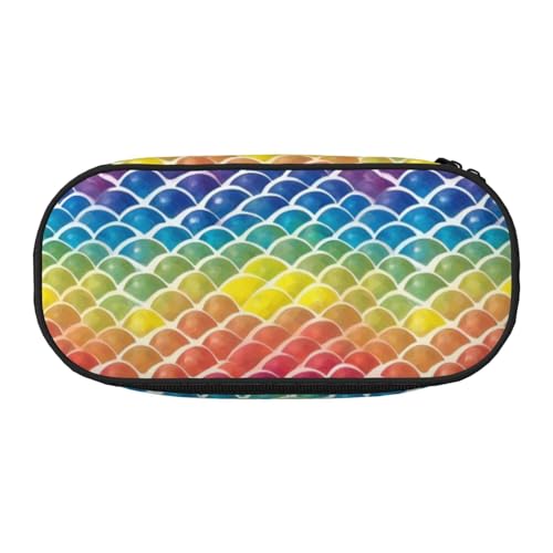 WYCZHY Federmäppchen mit Regenbogenfischschuppen, hohe Kapazität, Federmäppchen, Organizer, Federmäppchen, ästhetisches Zubehör für Erwachsene, Schwarz , Einheitsgröße, Taschen-Organizer von WYCZHY