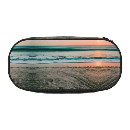 WYCZHY Federmäppchen mit Sonnenuntergang-Motiv, hohe Kapazität, Federmäppchen, Organizer, Federmäppchen, ästhetisches Zubehör für Erwachsene, Schwarz , Einheitsgröße, Taschen-Organizer von WYCZHY