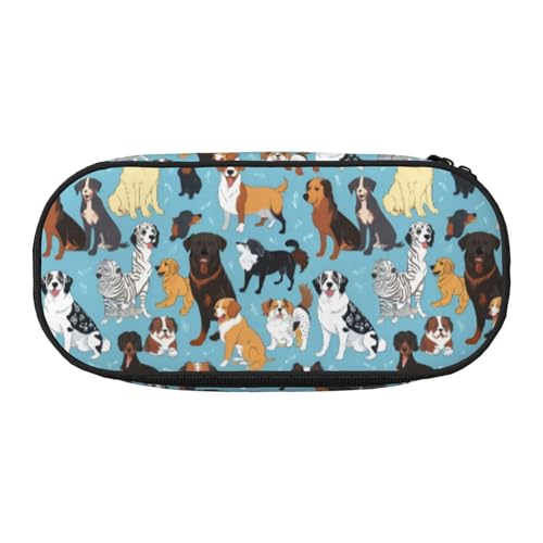 WYCZHY Federmäppchen mit Welpen-Kritzeleien, hohe Kapazität, Federmäppchen, Organizer, Federmäppchen, ästhetisches Zubehör für Erwachsene, Schwarz , Einheitsgröße, Taschen-Organizer von WYCZHY