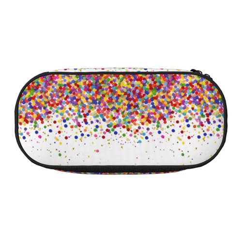 WYCZHY Federmäppchen mit farbigen Punkten, hohe Kapazität, Federmäppchen, Organizer, Federmäppchen, ästhetisches Zubehör für Erwachsene, Schwarz , Einheitsgröße, Taschen-Organizer von WYCZHY