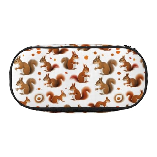 WYCZHY Federmäppchen mit niedlichem Eichhörnchen, hohe Kapazität, Federmäppchen, Organizer, Federmäppchen, ästhetisches Zubehör für Erwachsene, Schwarz , Einheitsgröße, Taschen-Organizer von WYCZHY