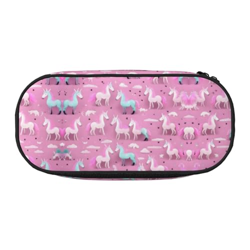 WYCZHY Federmäppchen mit vielen Einhörnern, hohe Kapazität, Federmäppchen, Organizer, Federmäppchen, ästhetisches Zubehör für Erwachsene, Schwarz , Einheitsgröße, Taschen-Organizer von WYCZHY