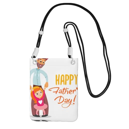 WYCZHY Handy-Tasche mit Aufdruck "Fathers Day By Daughter", mit Schultergurt, für Handy, Reisepass, Geldbörse, Schwarz , Einheitsgröße von WYCZHY