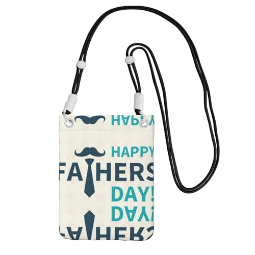 WYCZHY Handytasche mit Aufdruck "Happy Fathers Day", mit Schultergurt, für Handy, Reisepass, Geldbörse, Schwarz , Einheitsgröße von WYCZHY