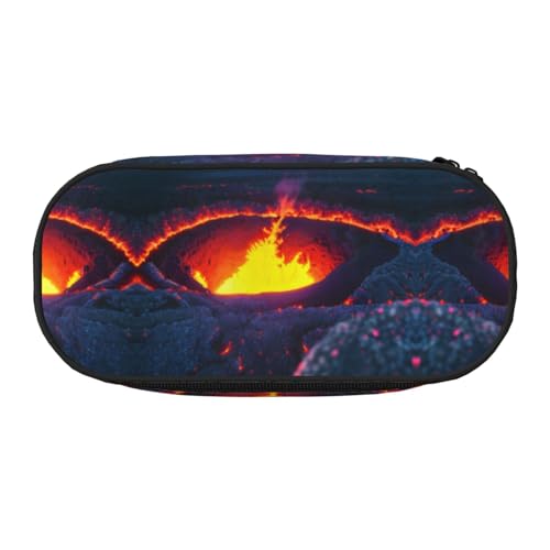 WYCZHY Kilauea Volcano Federmäppchen, hohe Kapazität, Federmäppchen, Organizer, Federmäppchen, ästhetisches Zubehör für Erwachsene, Schwarz , Einheitsgröße, Taschen-Organizer von WYCZHY