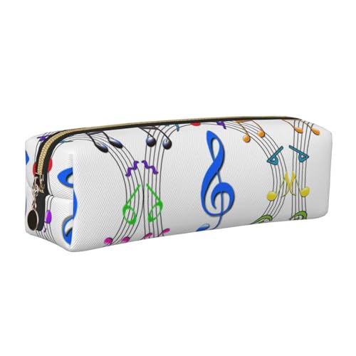 WYCZHY Music 1 Federmäppchen aus Leder, mit großem Fassungsvermögen, für Schule, Schreibwarenwerkzeug, gold, Einheitsgröße, Kosmetiktasche von WYCZHY