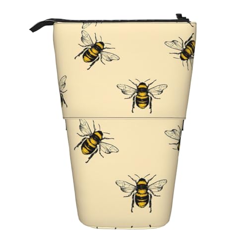 WYCZHY Niedliches Federmäppchen mit Bienen-Motiv, geräumige Stifteetui, Stifte-Tasche für Arbeit, Büro, Künstlerbedarf, Schwarz , Einheitsgröße, Taschen-Organizer WYCZHY Niedliches Federmäppchen mit Bienen-Motiv, geräumige Stifteetui, Stifte-Tasche für Arbeit, Büro, Künstlerbedarf, Schwarz , Einheitsgröße, Taschen-Organizer von WYCZHY