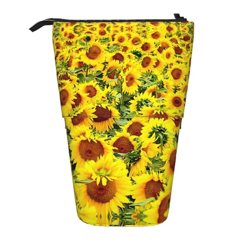 WYCZHY Niedliches Federmäppchen mit Sonnenblumen-Motiv, geräumiges Federmäppchen für Arbeit, Büro, Künstler, Schwarz , Einheitsgröße, Taschen-Organizer WYCZHY Niedliches Federmäppchen mit Sonnenblumen-Motiv, geräumiges Federmäppchen für Arbeit, Büro, Künstler, Schwarz , Einheitsgröße, Taschen-Organizer von WYCZHY