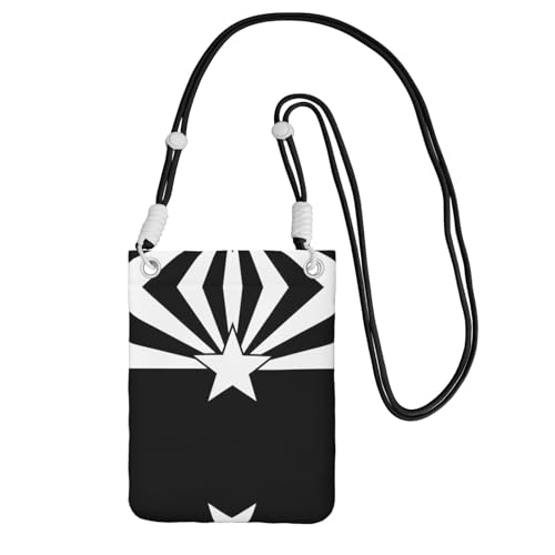 WYCZHY Reise-Handy-Tasche mit Arizona-Flagge, mit Schultergurt, für Handy, Reisepass, Geldbörse, Schwarz, Schwarz , Einheitsgröße von WYCZHY