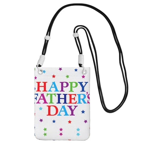 WYCZHY Reise-Handy-Tasche mit Schultergurt, Motiv: Sterne und "Happy Fathers Day", bedruckt, für Handy, Reisepass, Geldbörse, Schwarz , Einheitsgröße von WYCZHY