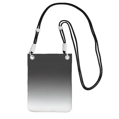 WYCZHY Reise-Handy-Tasche mit Schulterriemen für Handy, Reisepass, Geldbörse, Weiß bis Schwarz, Schwarz , Einheitsgröße von WYCZHY