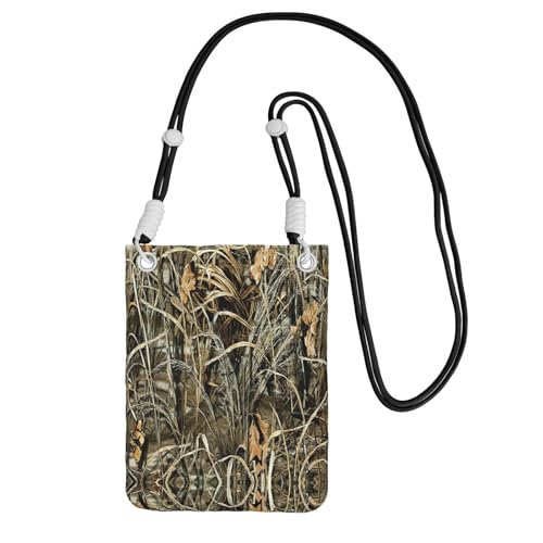 WYCZHY Reise-Handytasche, Crossbody-Tasche mit Schultergurt, für Handy, Reisepass, Geldbörse, Camouflage-Gelb und Grün, Schwarz , Einheitsgröße von WYCZHY