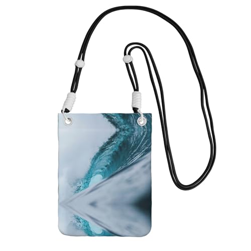 WYCZHY Reisetasche mit Schulterriemen für Handy, Reisepass, Geldbörse, Ozeangrün, Schwarz , Einheitsgröße von WYCZHY