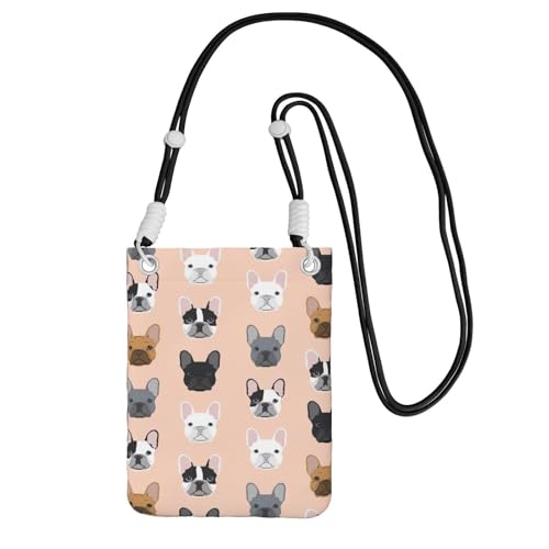 WYCZHY Reisetasche mit französischem Druck, Crossbody-Tasche mit Schultergurt für Handy, Reisepass, Geldbörse, Schwarz , Einheitsgröße von WYCZHY