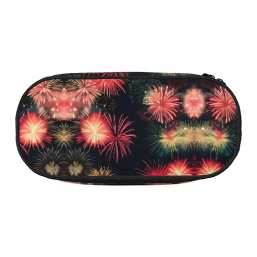 WYCZHY Schönes Feuerwerk-Federmäppchen, Federmäppchen, Federmäppchen, Organizer, Federmäppchen, ästhetisches Zubehör für Erwachsene, Schwarz , Einheitsgröße, Taschen-Organizer von WYCZHY