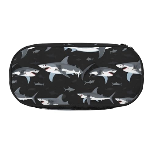 WYCZHY Shark Federmäppchen mit hoher Kapazität, Federmäppchen, Organizer, Federmäppchen, ästhetisches Zubehör für Erwachsene, Schwarz , Einheitsgröße, Taschen-Organizer von WYCZHY