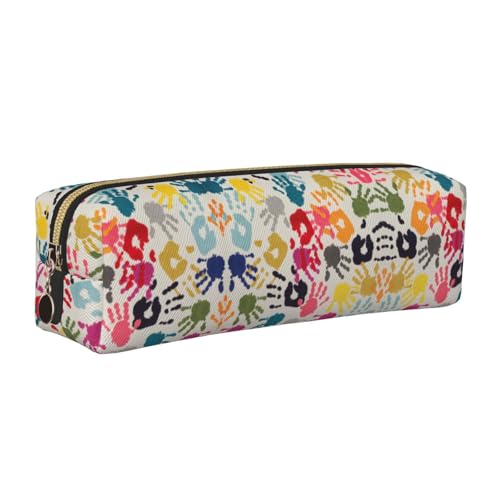 WYCZHY Stifteetui aus Leder mit Handdruck, für Studenten, Marker, große Kapazität, Tasche für Schule, Schreibwarenwerkzeug, gold, Einheitsgröße, Kosmetiktasche von WYCZHY