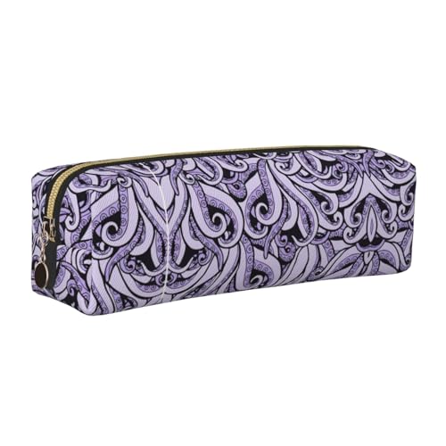 WYCZHY The Sea Printing Federmäppchen aus Leder, große Kapazität, Tasche für Schule, Schreibwarenwerkzeug, gold, Einheitsgröße, Kosmetiktasche von WYCZHY