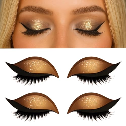 2 PCS Lazy Eye Shadow Eyelash Patch,2-in-1 Reusable Eyeshadow & Eyelash Makeup Stickers, Colorful Eyeshadow and Lash Sticker for All Eye Shapes (A) von WYDDSX