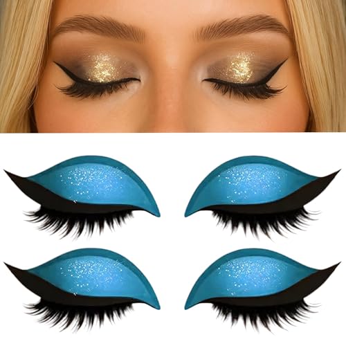 2 PCS Lazy Eye Shadow Eyelash Patch,2-in-1 Reusable Eyeshadow & Eyelash Makeup Stickers, Colorful Eyeshadow and Lash Sticker for All Eye Shapes (E) von WYDDSX