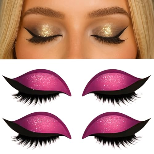 2 PCS Lazy Eye Shadow Eyelash Patch,2-in-1 Reusable Eyeshadow & Eyelash Makeup Stickers, Colorful Eyeshadow and Lash Sticker for All Eye Shapes (G) von WYDDSX