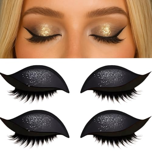 2 PCS Lazy Eye Shadow Eyelash Patch,2-in-1 Reusable Eyeshadow & Eyelash Makeup Stickers, Colorful Eyeshadow and Lash Sticker for All Eye Shapes (H) von WYDDSX