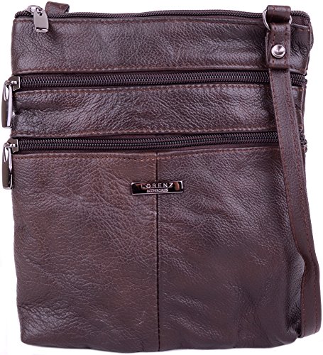 WYE LEATHER Damen Schultertasche/Umhängetasche aus echtem Leder, Braun - dunkelbraun - Größe: Einheitsgröße von WYE LEATHER