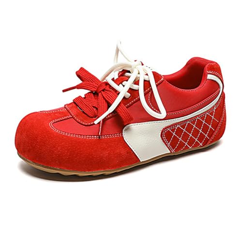 WYGGD Modische Mesh-Sneaker für Damen – lässige Schnürschuhe, leicht, atmungsaktiv, für Frühling und Herbst, Oxford-Sneaker mit farblich passendem Trend, vielseitige Flache Schuhe,Red-37 WYGGD Modische Mesh-Sneaker für Damen – lässige Schnürschuhe, leicht, atmungsaktiv, für Frühling und Herbst, Oxford-Sneaker mit farblich passendem Trend, vielseitige Flache Schuhe,Red-37 von WYGGD