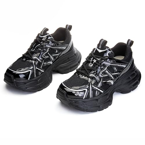 WYGGD Modische Plateau-Oxford-Sneaker für Damen – lässige, leichte Frühlings- und Herbst-Sneaker mit farblich passendem Trend, schlankmachenden und vielseitigen flachen Schuhen,Black-39 WYGGD Modische Plateau-Oxford-Sneaker für Damen – lässige, leichte Frühlings- und Herbst-Sneaker mit farblich passendem Trend, schlankmachenden und vielseitigen flachen Schuhen,Black-39 von WYGGD