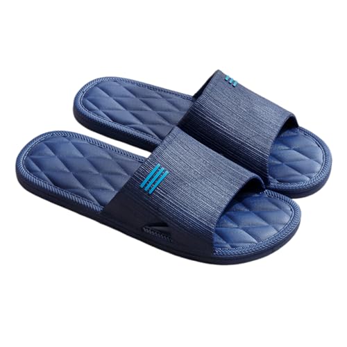 WYGGD 【Zweipaariger Satz】 Damen Rutschen Sandalen Sommer Komfort Hausschuhe Innen Nicht Rutschen Dicke Sohle Herren Sandalen Home Leichte Strandschuhe Badesandalen Für Männer,Blue-39/40 von WYGGD