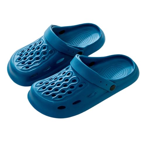 WYGGD 【Zweipaariger Satz】 Damen Rutschen Sandalen Sommer Komfort Hausschuhe Innen Nicht Rutschen Dicke Sohle Herren Sandalen Home Leichte Strandschuhe Badesandalen Für Männer,Blue-41/42 von WYGGD