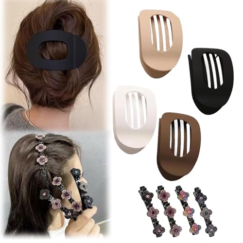 Haarklammern für Dünnes Haar, 8 Stück Haarspange Flach Damen,Haarklammer für Dunn Haar, Jaw Clips Haarstyling-Zubehör für Frauen Mädchen (8 Stück-B) von WYGOOD