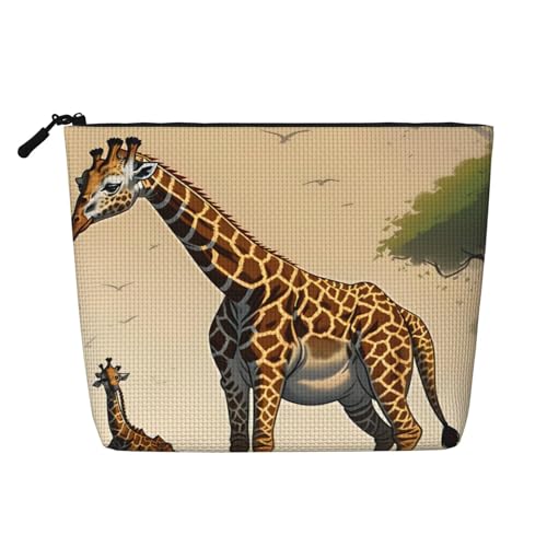 WYLXIN Mutter und Kind Giraffe Fake Hanf Make-up Tasche Umweltfreundlich und langlebig, einfaches Design, einfach Ihre Beauty-Essentials zu verstauen. von WYLXIN