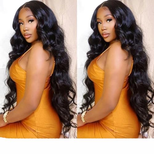 13x4 13x6 Transparente Lace Frontal Perücke Body Wave Lace Front Perücke 30 32 34 36 Zoll 4x4 Verschluss Perücke 360 Echthaar Lace Frontal Perücke-360 HD Lace Perücke-20 Zoll-180 Dichte von WYLZBA