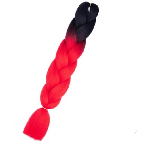24" Synthetisches Flechthaar Ombre Flechthaar Jumbo Braid Haarverlängerung für Frauen Hunderte von Farben DIY Haar-B2-24 Zoll von WYLZBA