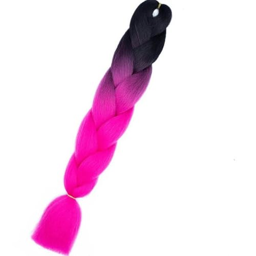 24" Synthetisches Flechthaar Ombre Flechthaar Jumbo Braid Haarverlängerung für Frauen Hunderte von Farben DIY Haar-B7-24 Zoll von WYLZBA