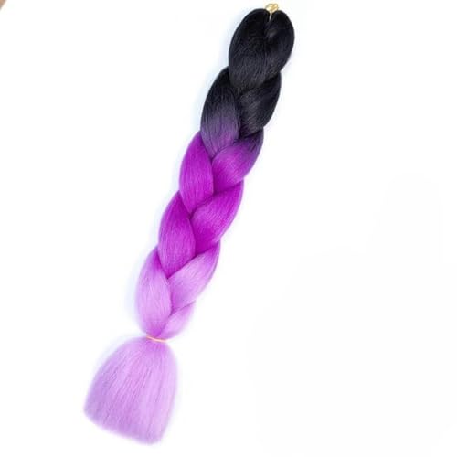 24" Synthetisches Flechthaar Ombre Flechthaar Jumbo Braid Haarverlängerung für Frauen Hunderte von Farben DIY Haar-C13-24 Zoll von WYLZBA
