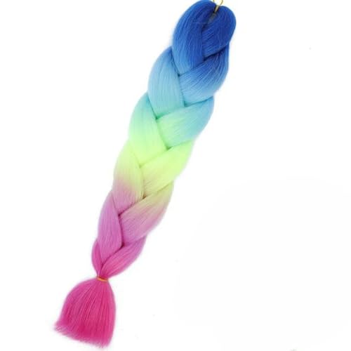 24" Synthetisches Flechthaar Ombre Flechthaar Jumbo Braid Haarverlängerung für Frauen Hunderte von Farben DIY Haar-E7-24 Zoll von WYLZBA