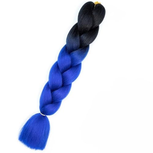 24" Synthetisches Flechthaar Ombre Flechthaar Jumbo-Zopfhaarverlängerung für Frauen Hunderte von Farben DIY-Haar-B21-24 Zoll von WYLZBA