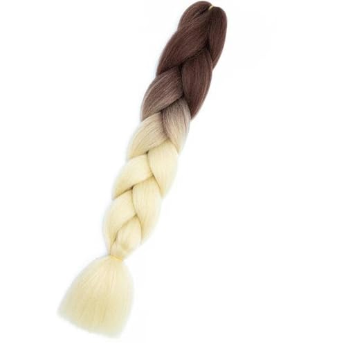 24" Synthetisches Flechthaar Ombre Flechthaar Jumbo-Zopfhaarverlängerung für Frauen Hunderte von Farben DIY-Haar-B39-24 Zoll von WYLZBA