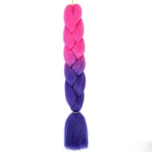 24" Synthetisches Flechthaar Ombre Flechthaar Jumbo-Zopfhaarverlängerung für Frauen Hunderte von Farben DIY-Haar-B70-24 Zoll von WYLZBA