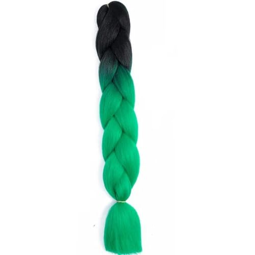 24 Zoll Jumbo Braids Extensions Synthetisches Flechthaar Afro Ombre Farbe Haar für Kinder Braid-B15-24inches von WYLZBA