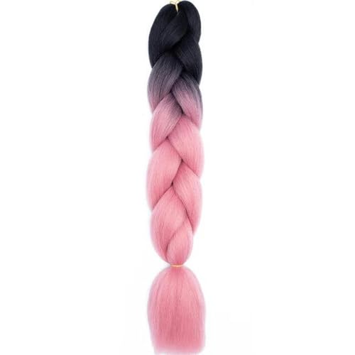 24 Zoll Jumbo Braids Extensions Synthetisches Flechthaar Afro Ombre Farbe Haar für Kinder Braid-B6-24inches von WYLZBA