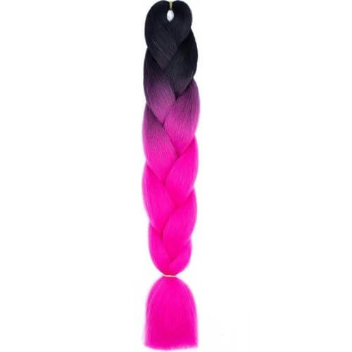 24 Zoll Jumbo Braids Extensions Synthetisches Flechthaar Afro Ombre Farbe Haar für Kinder Braid-B7-24inches von WYLZBA
