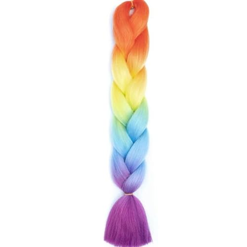 24 Zoll Jumbo Braids Extensions Synthetisches Flechthaar Afro Ombre Farbe Haar für Kinder Braid-D4-24inches von WYLZBA