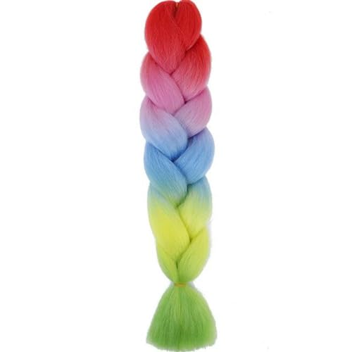 24 Zoll Jumbo Braids Extensions Synthetisches Flechthaar Afro Ombre Farbe Haar für Kinder Braid-E4-24inches von WYLZBA