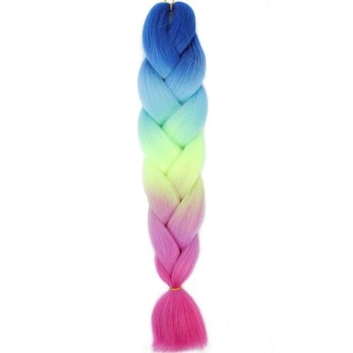 24 Zoll Jumbo Braids Extensions Synthetisches Flechthaar Afro Ombre Farbe Haar für Kinder Braid-E7-24inches von WYLZBA