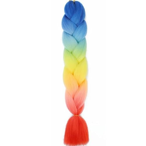 24 Zoll Jumbo Braids Extensions Synthetisches Flechthaar Afro Ombre Farbe Haar für Kinder Braid-E9-24inches von WYLZBA